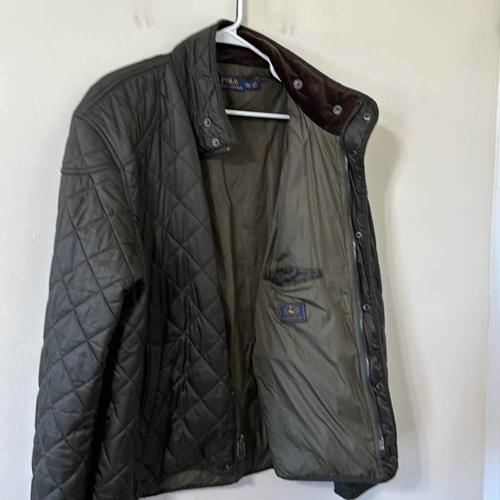 Polo Ralph Lauren Vintage Men’s Quilted Riding Barn Coat Bomber Full Zip Jacket - Picture 12 of 13
